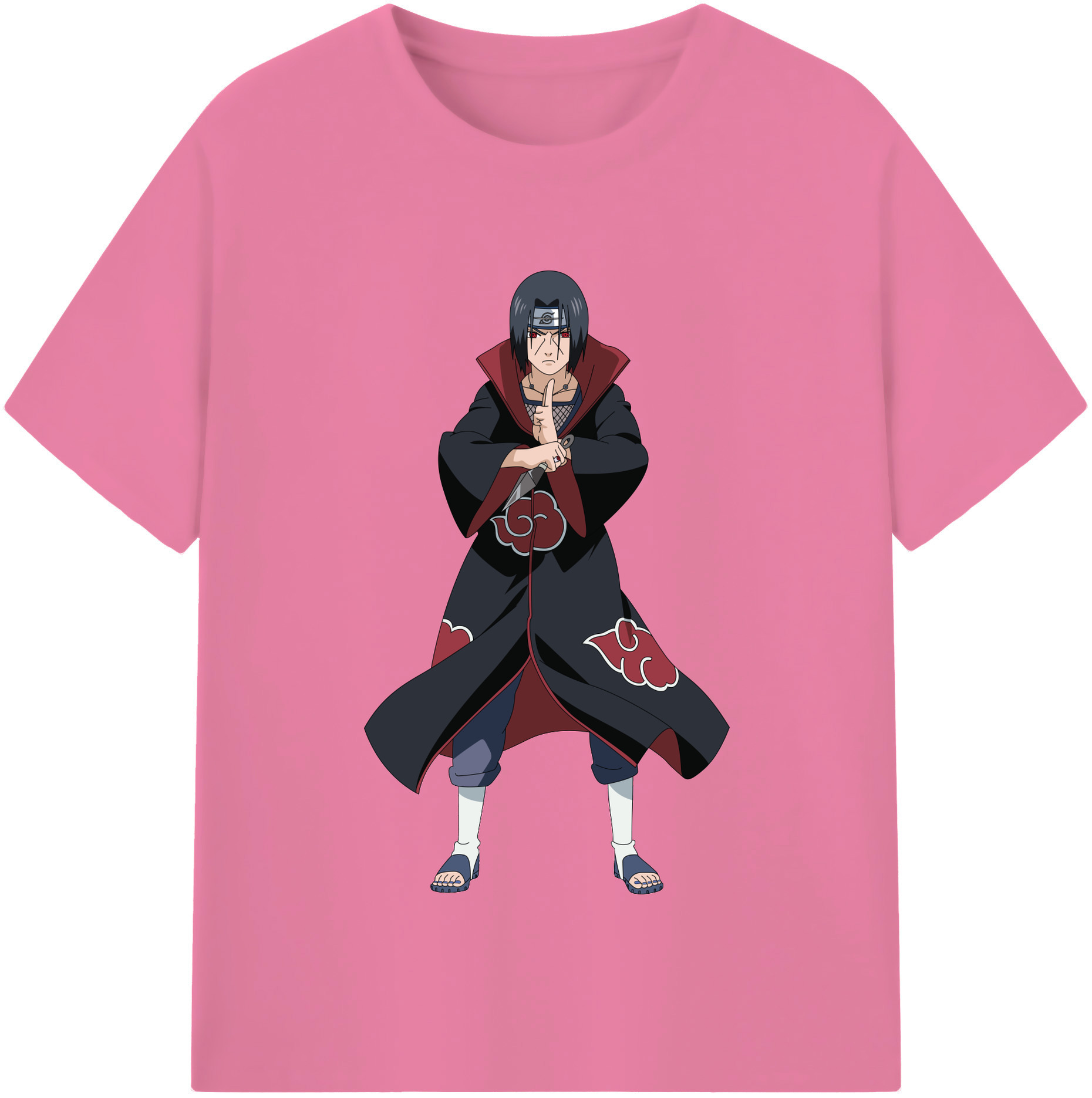 （画像用） NARUTO -ナルト- うちは イタチ Uchiha Itachi 綿100％半袖Tシャツ（フロントプリント）